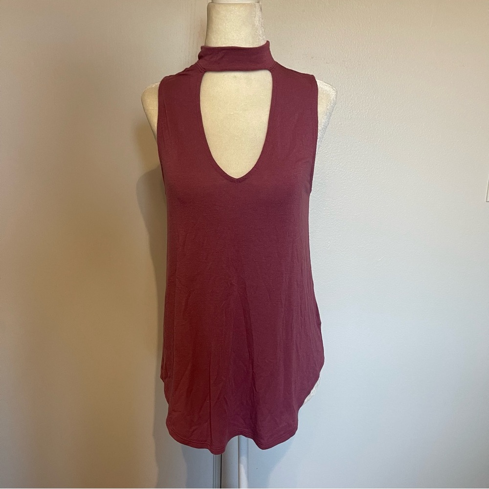 Express Mock neck keyhole tank top